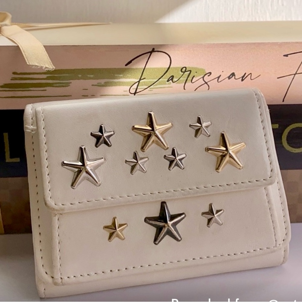 JIMMY CHOO  Cream Star-studded Wallet XLNT Condition